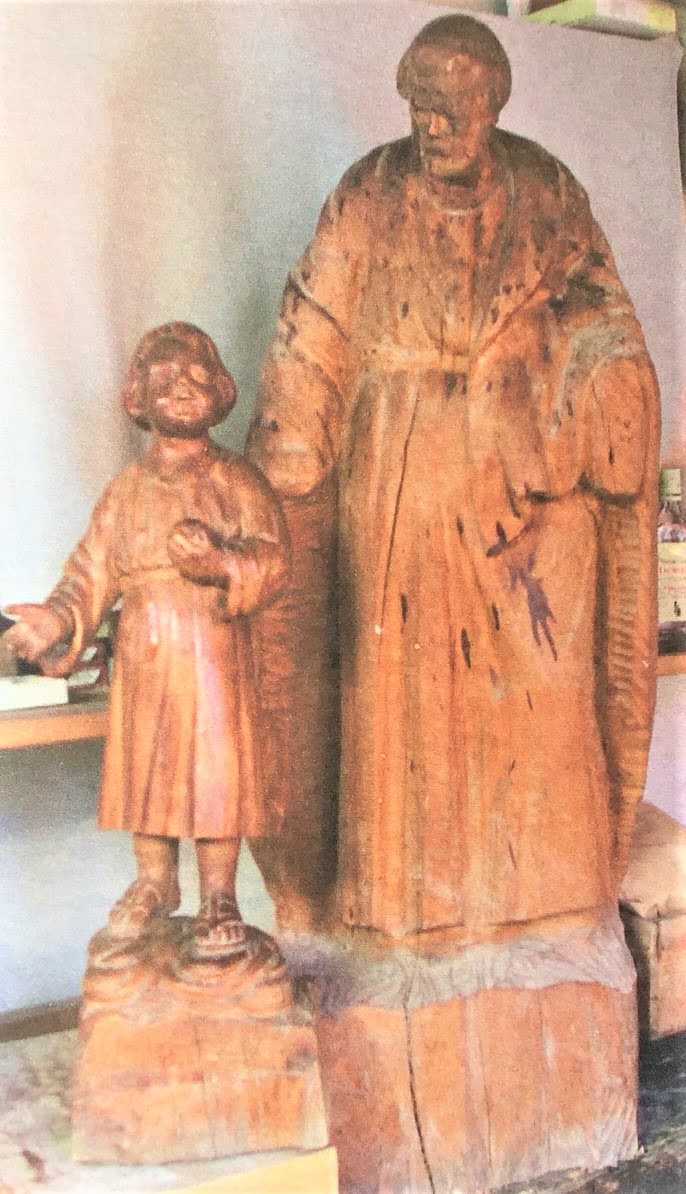 Unfinished Sculpture of a Young Jesus With Saint Jose